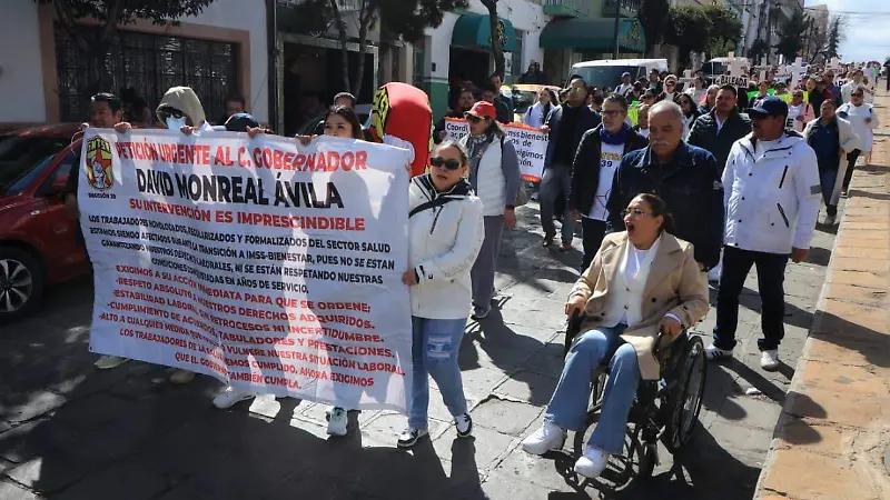 Protesta SNTSA en Zacatecas